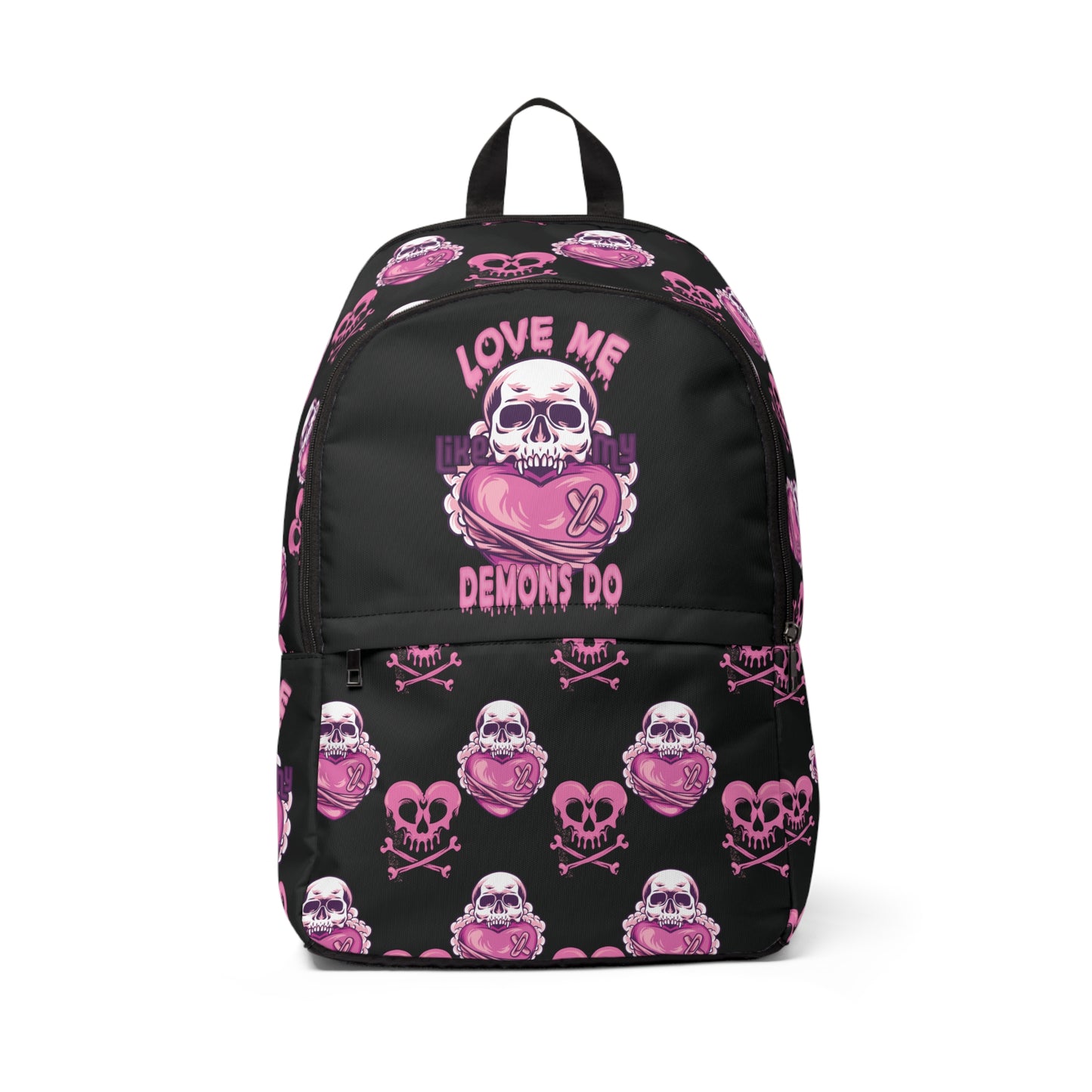 Love Me Like My Demons Do Fabric Backpack