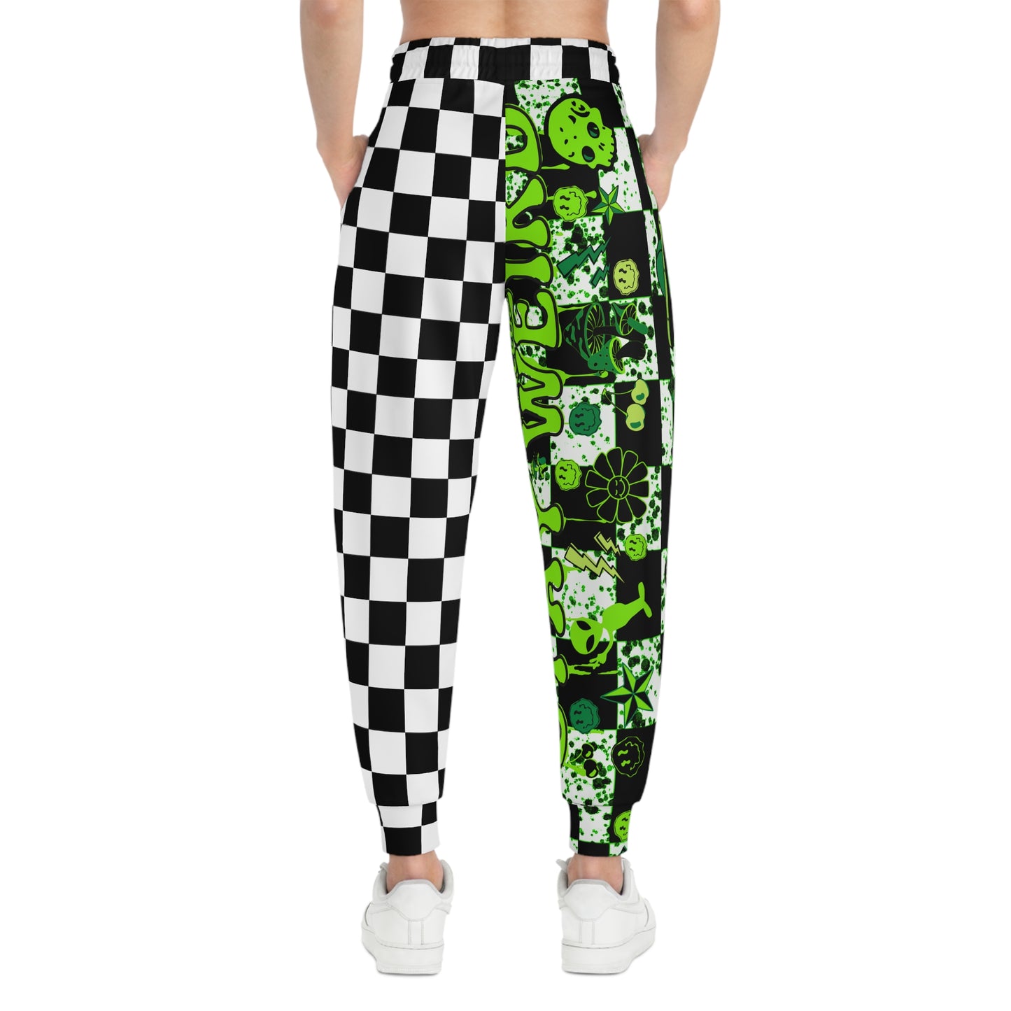 Stay Weird Split Checker Athletic Joggers