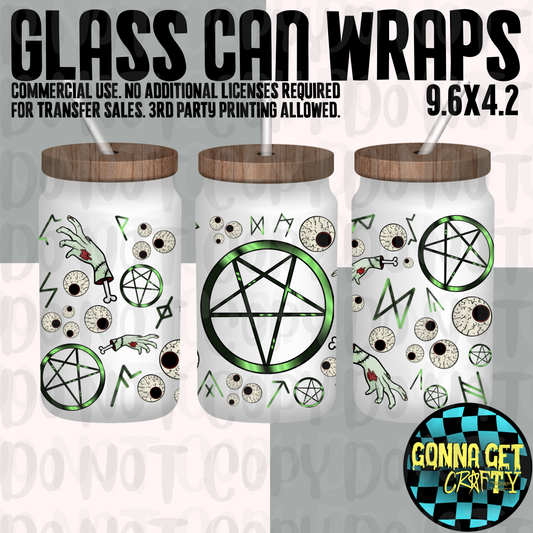 Undead Runes Glass Can Wrap