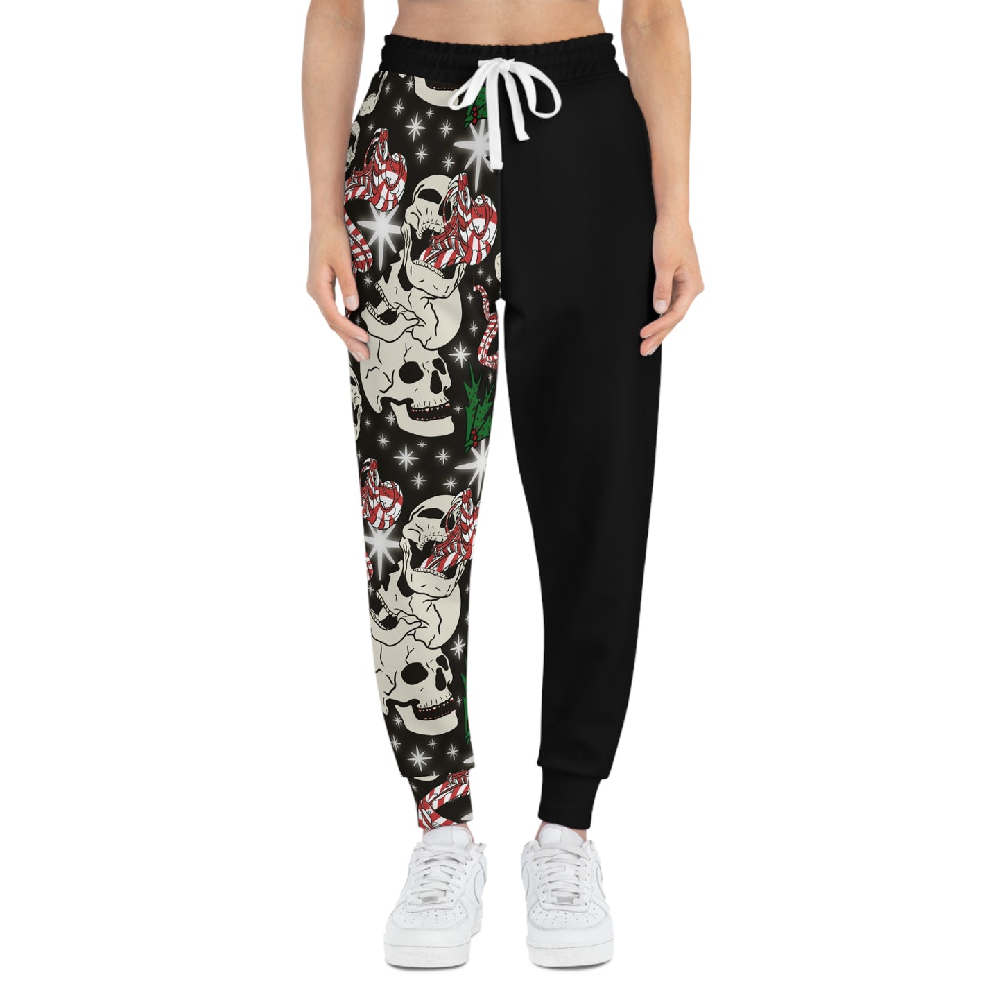 Yuletide Whispers Black Split Athletic Joggers