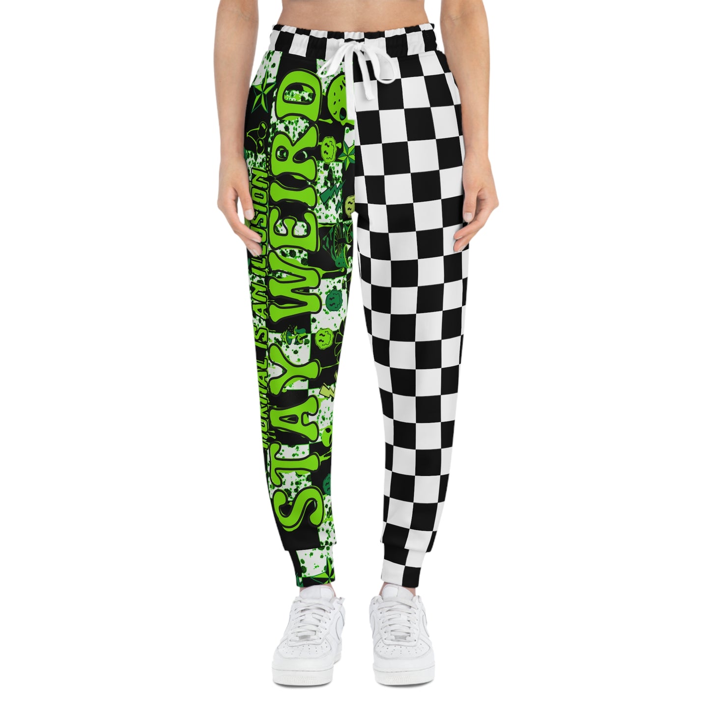 Stay Weird Split Checker Athletic Joggers