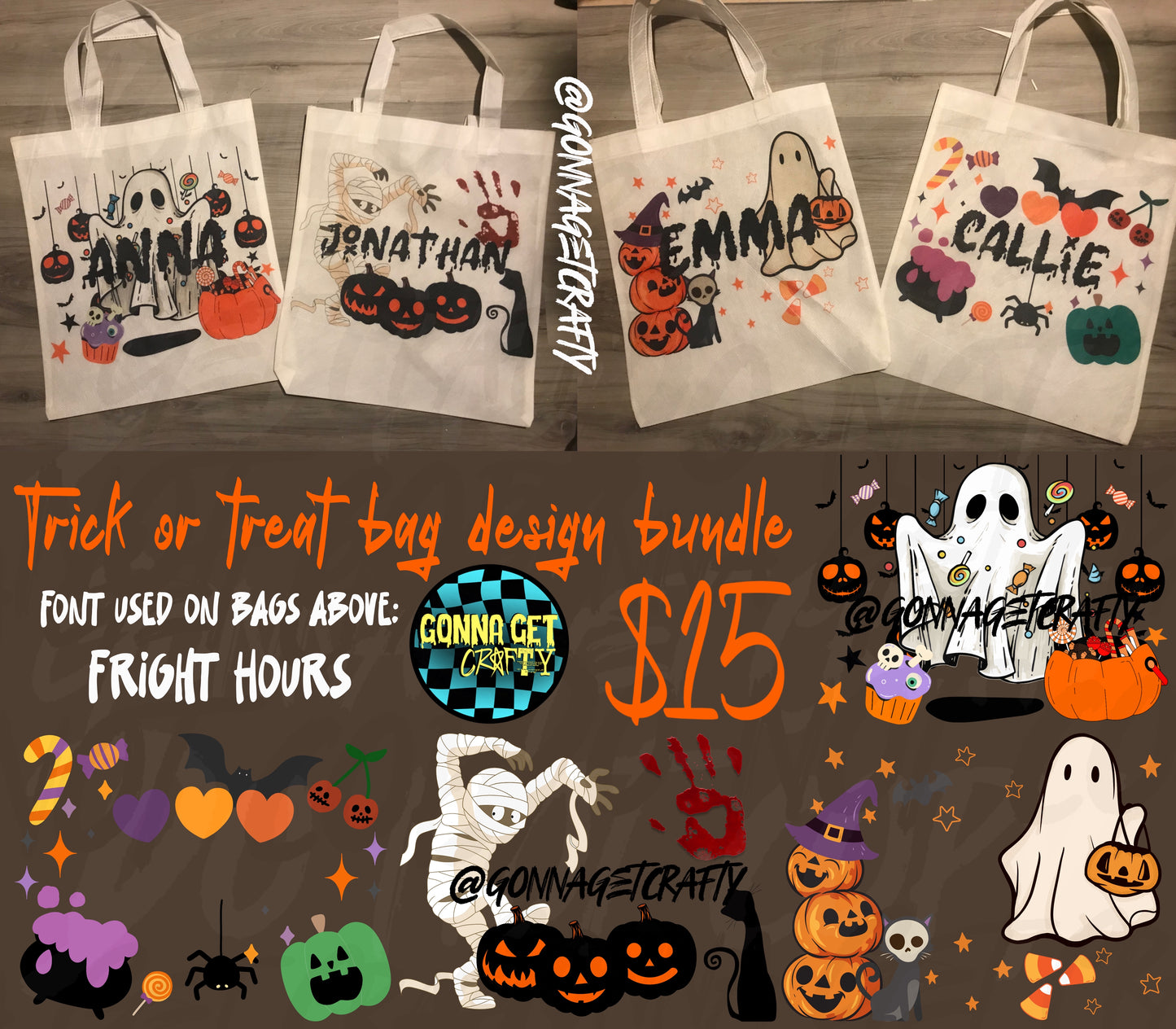 Trick or Treat Bag Design Bundle