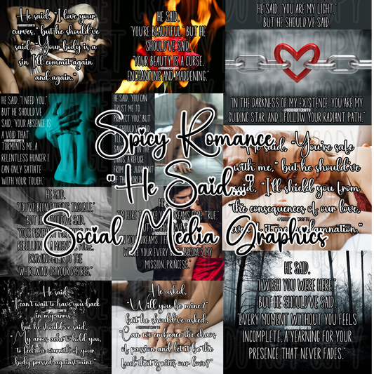 Spicy Romance Social Media Pack! 40 JPG files included.