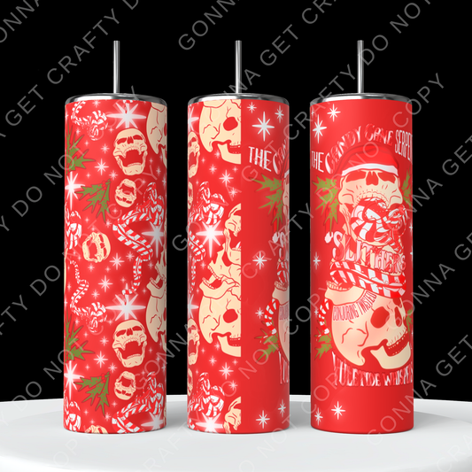 Candy Cane Serpent Tumbler Wrap - Muted