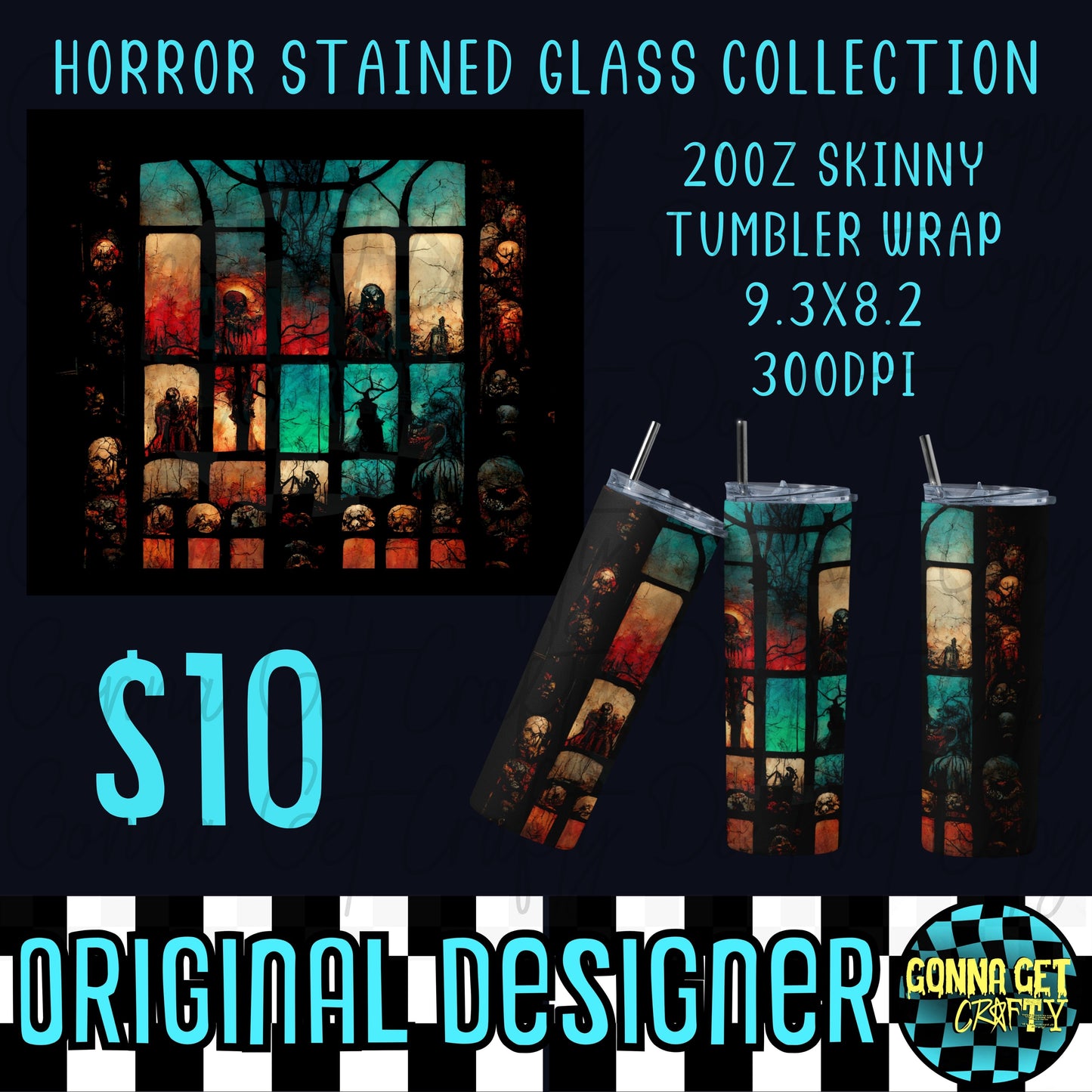 Horror Stained Glass Collection Tumbler Wrap