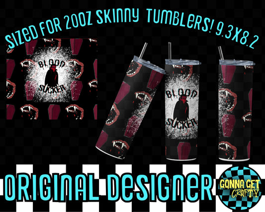 Blood Sucker - Vamp -  Tumbler Wrap Halloween Drop by Gonna Get Crafty