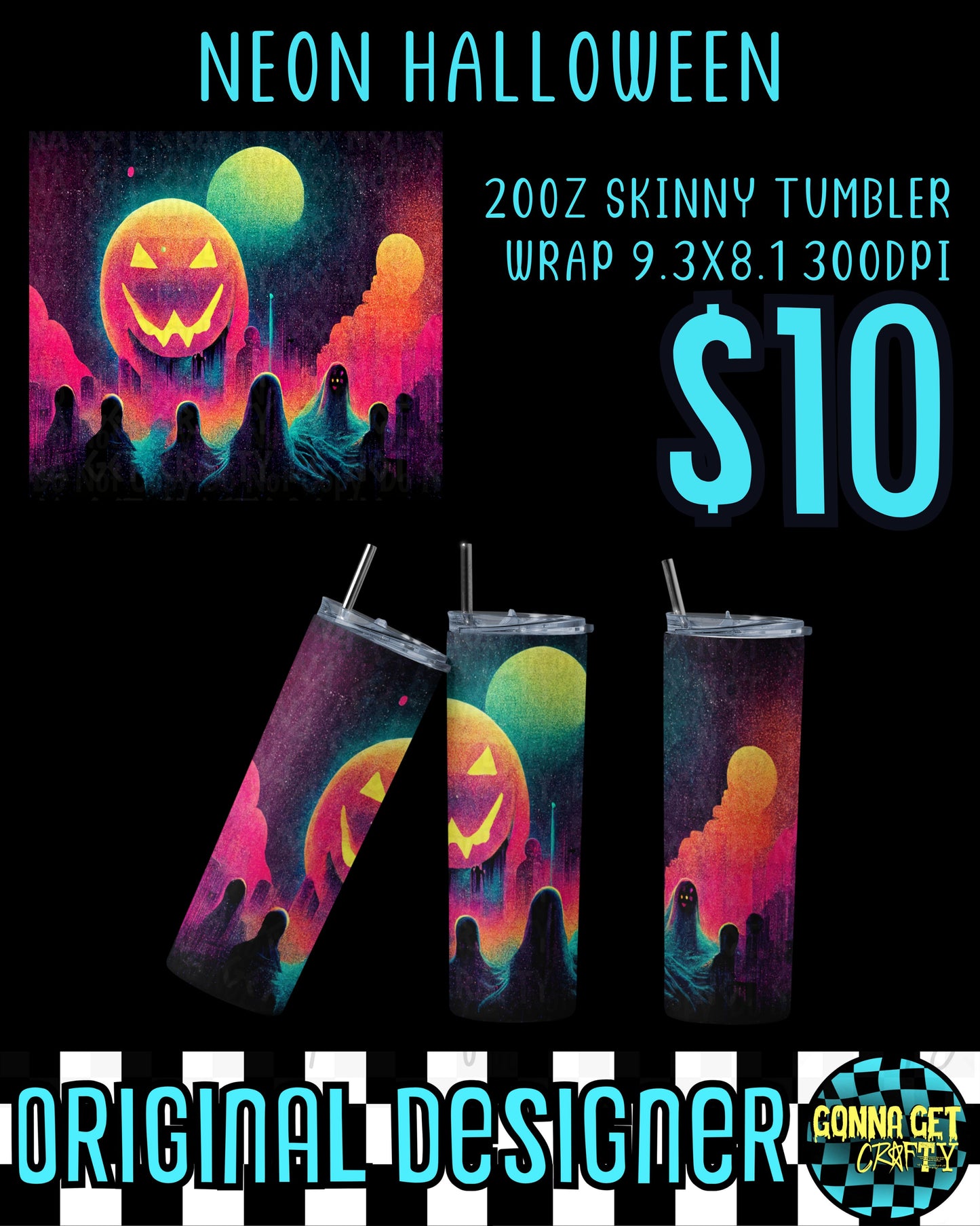 Jack-O-Lantern Neon Halloween Tumbler Collection