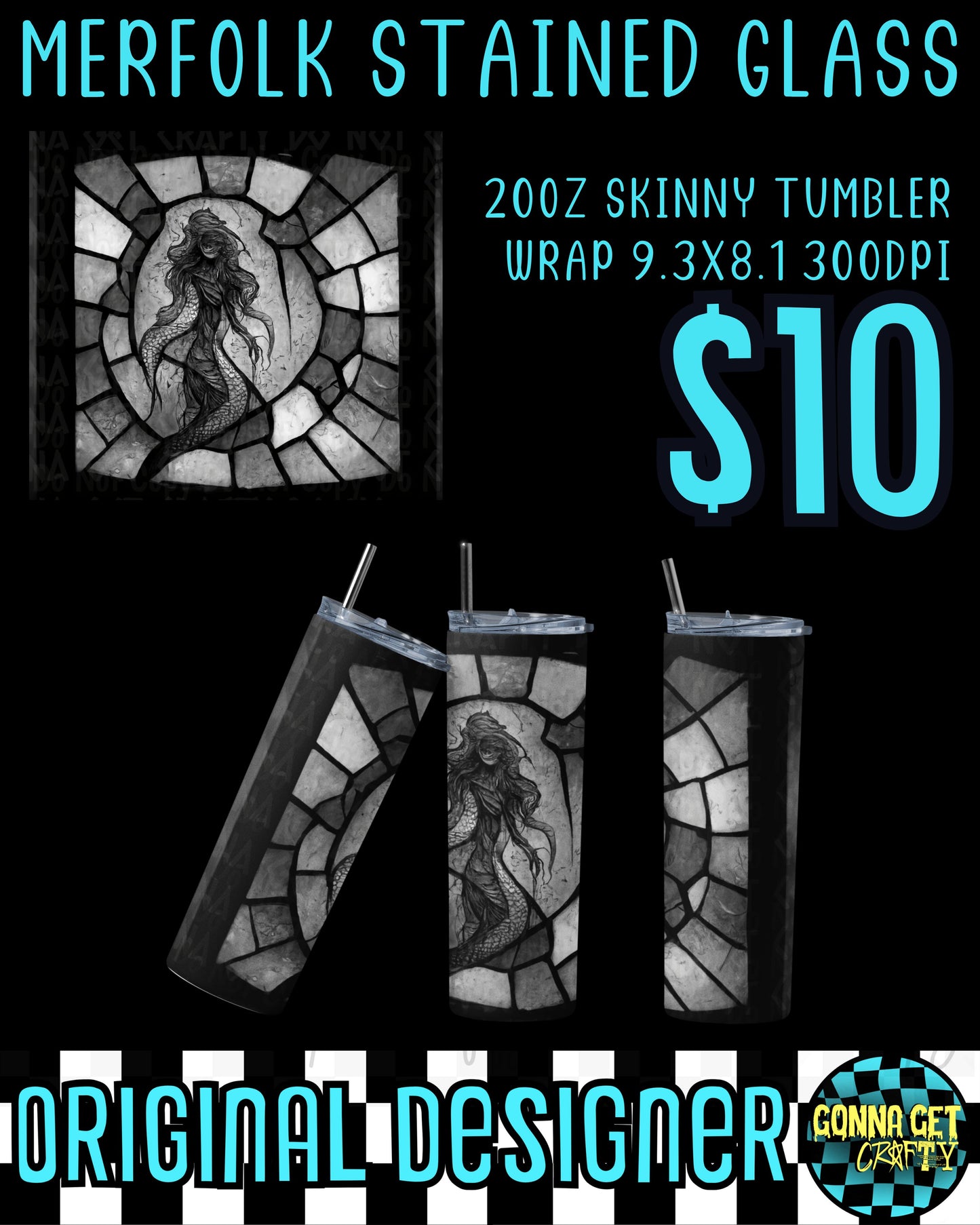 Merfolk Stained Glass Tumbler Bundle