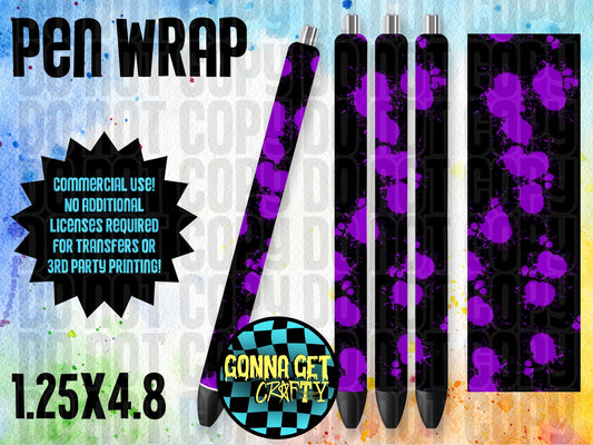 Purple Splatter Pen Wrap