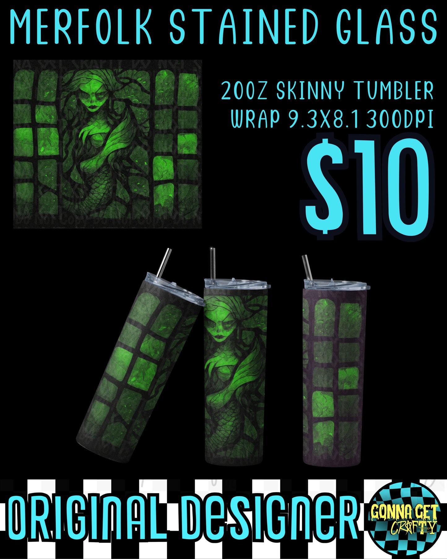 Merfolk Stained Glass Tumbler Bundle