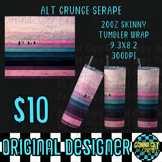 Alt Grunge Serape Tumbler Wrap PNG