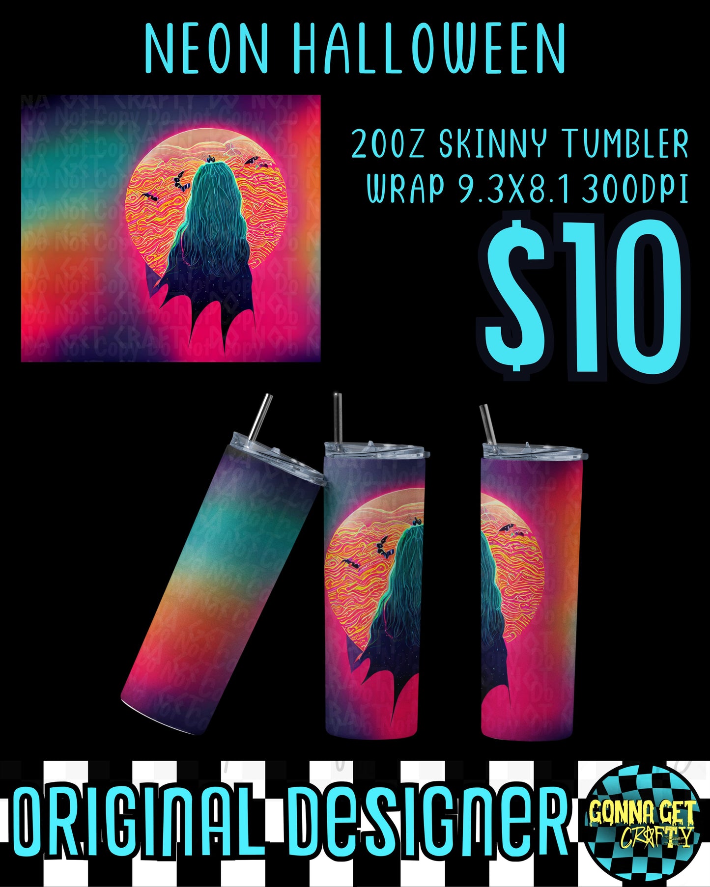 Moon Goddess Neon Halloween Tumbler Collection