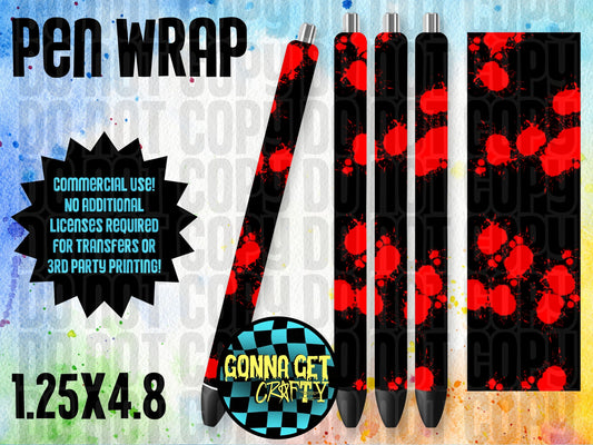 Red Splatter Pen Wrap