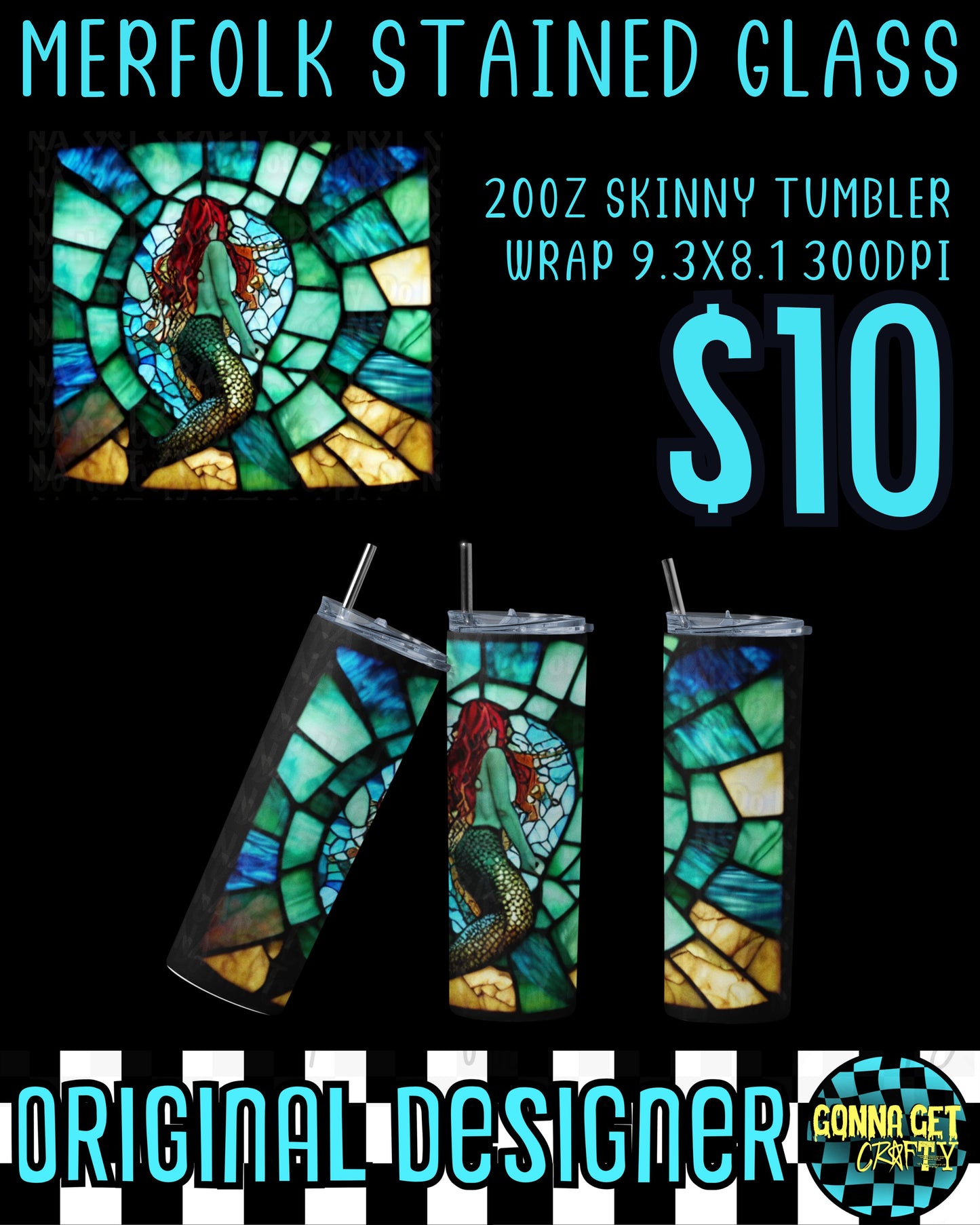 Merfolk Stained Glass Tumbler Bundle