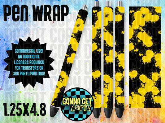 Yellow Splatter Pen Wrap