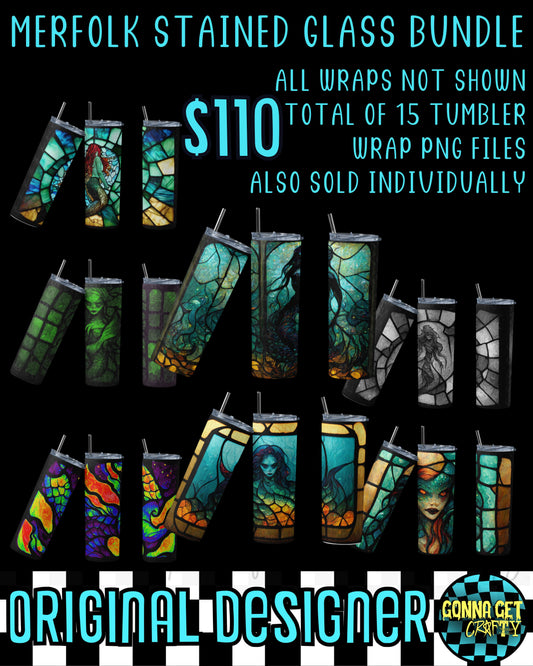 Merfolk Stained Glass Tumbler Bundle