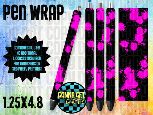 Pink Splatter Pen Wrap