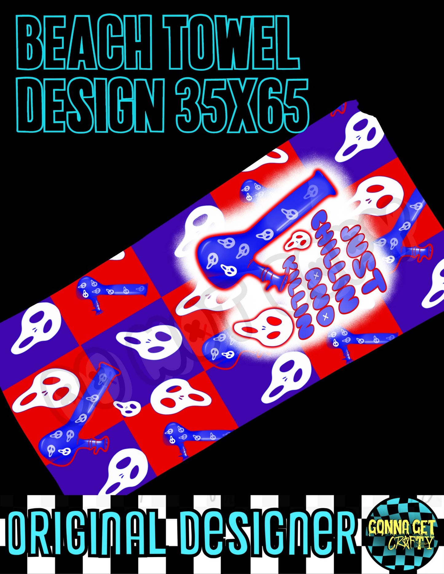 Just Chillin and Killin Beach Towel Design 35x65