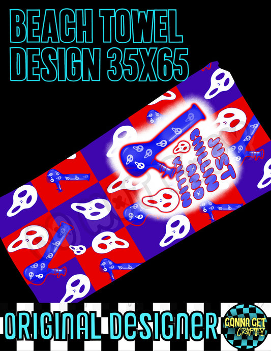 Just Chillin and Killin Beach Towel Design 35x65