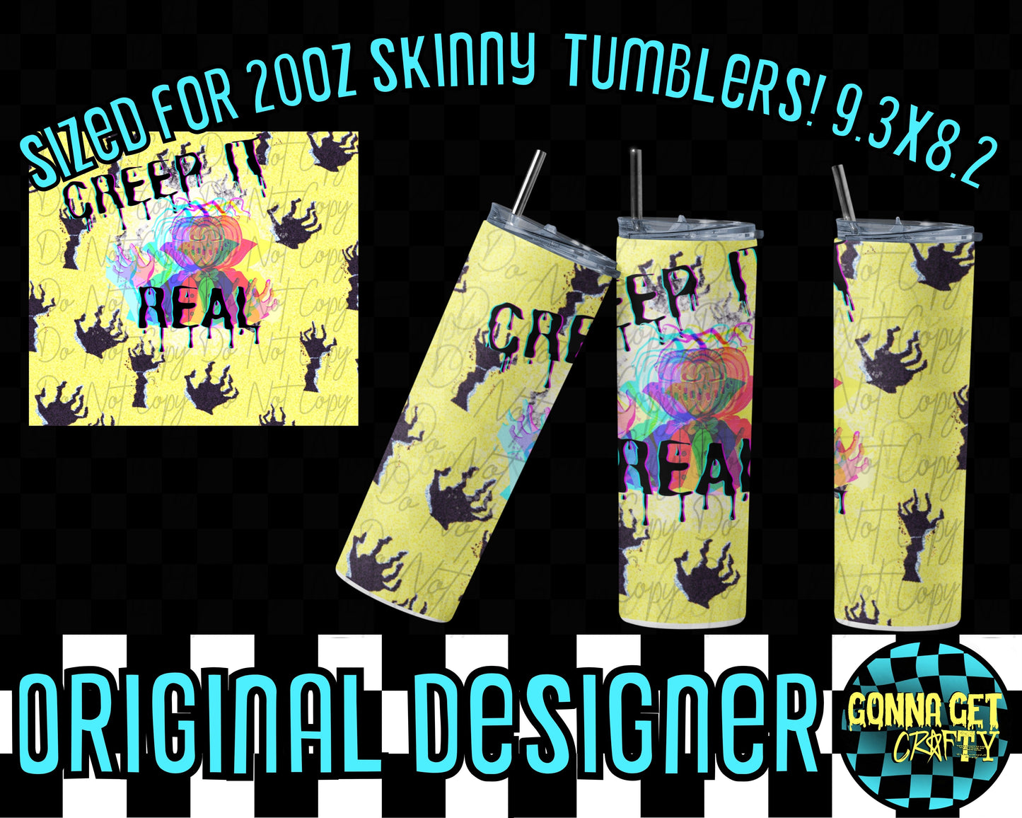 CREEP IT REAL - Jak O' Lantern - Straight Skinny Tumbler Wrap Halloween Drop by Gonna Get Crafty