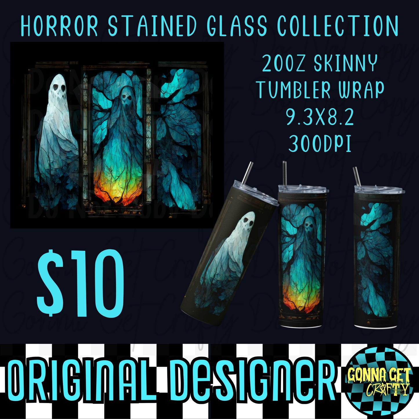 Horror Stained Glass Collection Tumbler Wrap Bundle