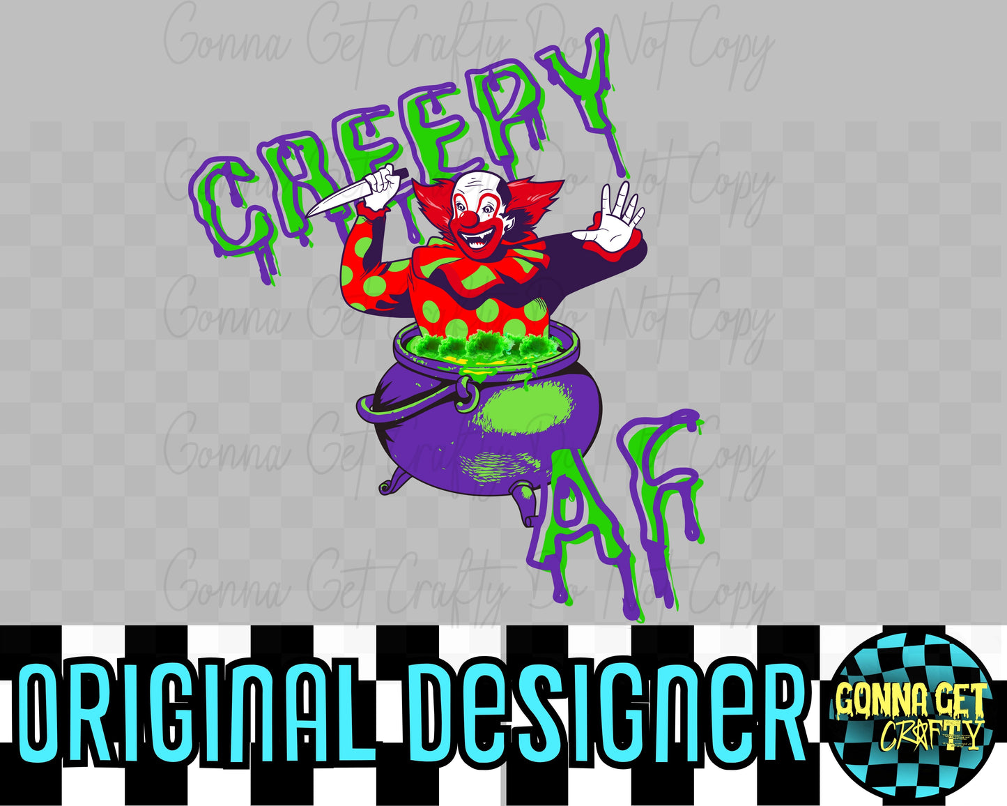 CREEPY AF-KILLAH KLOWN-Halloween Drop by Gonna Get Crafty