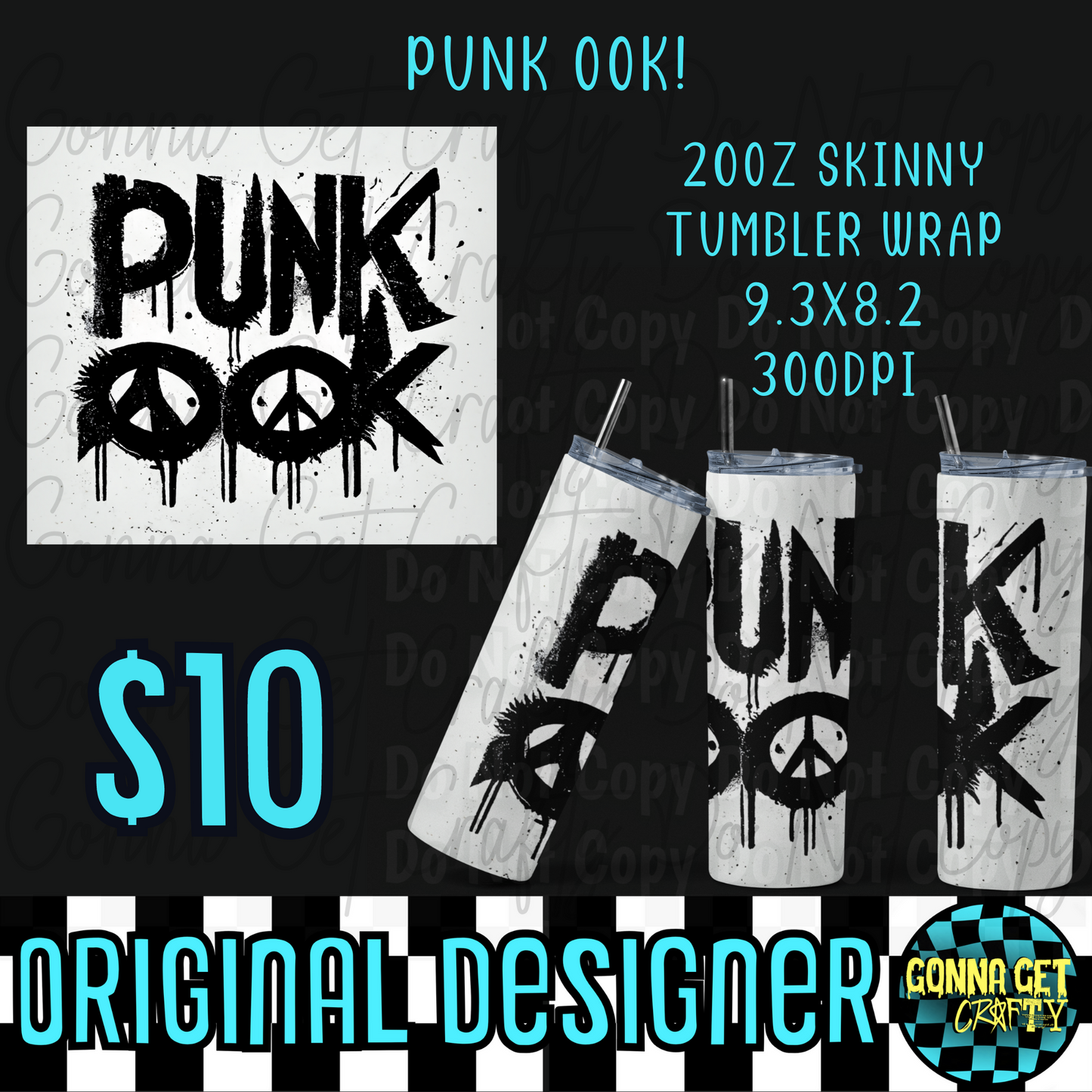 Punk OOK Tumbler Wrap PNG