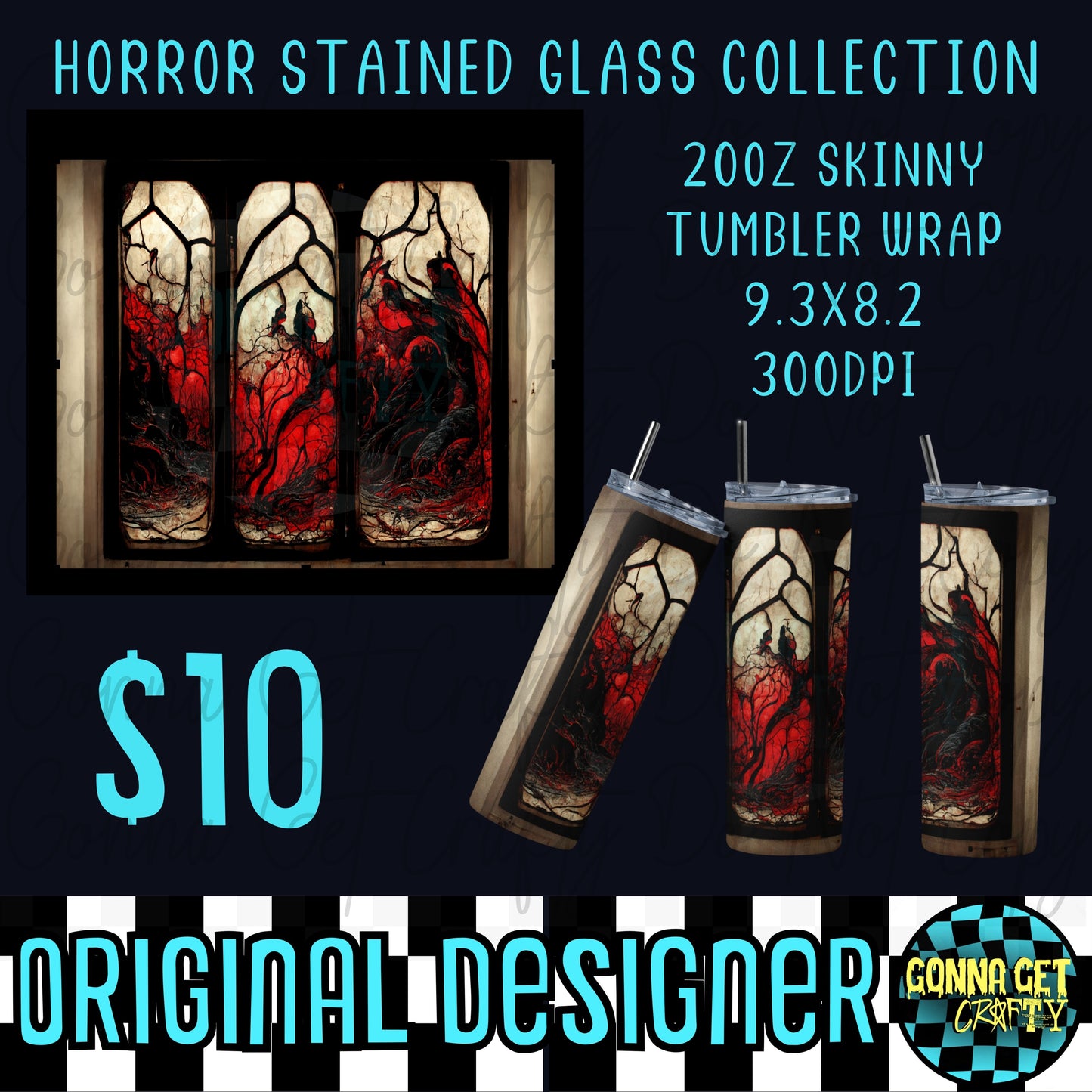 Horror Stained Glass Collection Tumbler Wrap