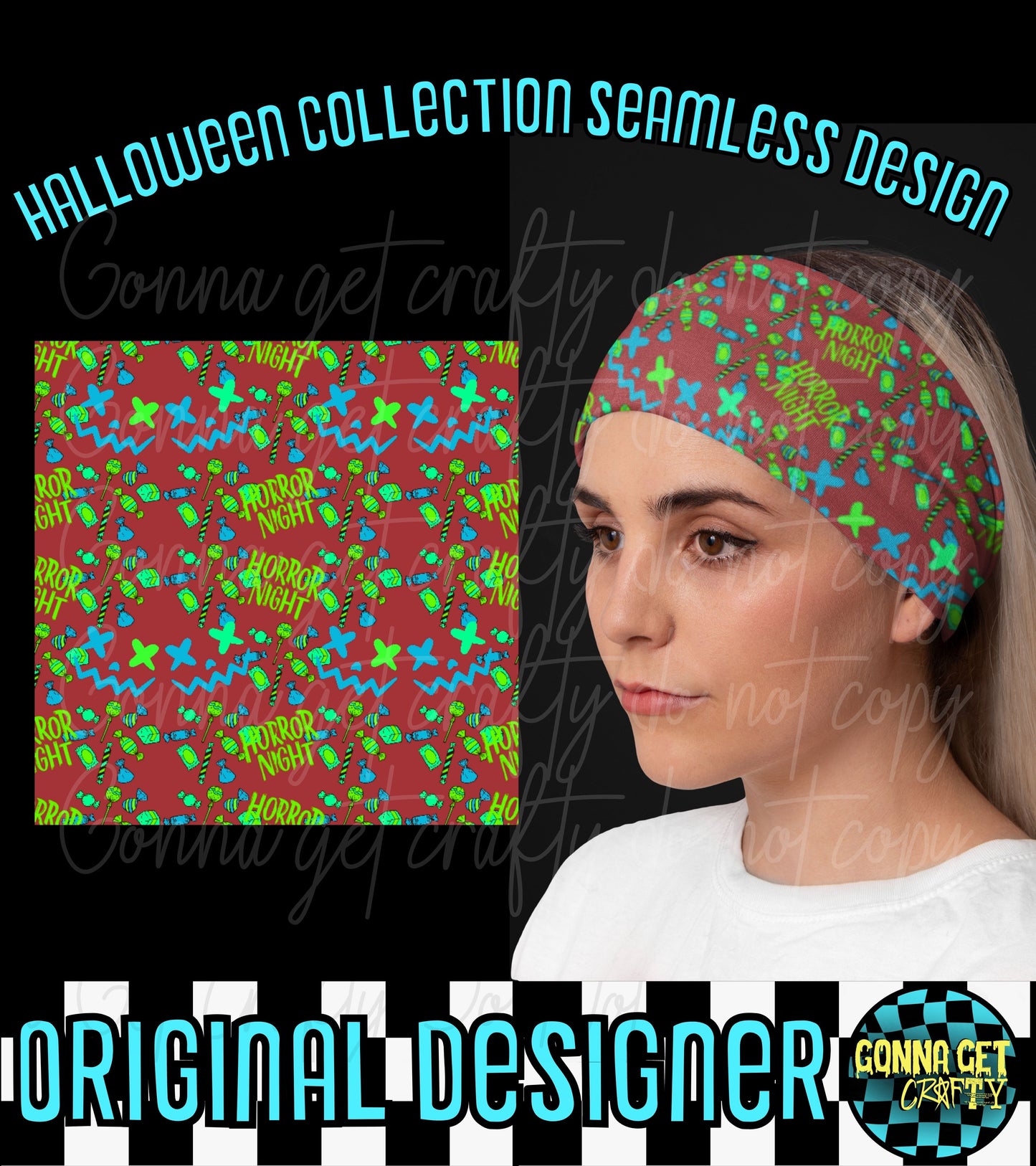 Carnival Killah Klown Seamless-Halloween Drop by Gonna Get Crafty