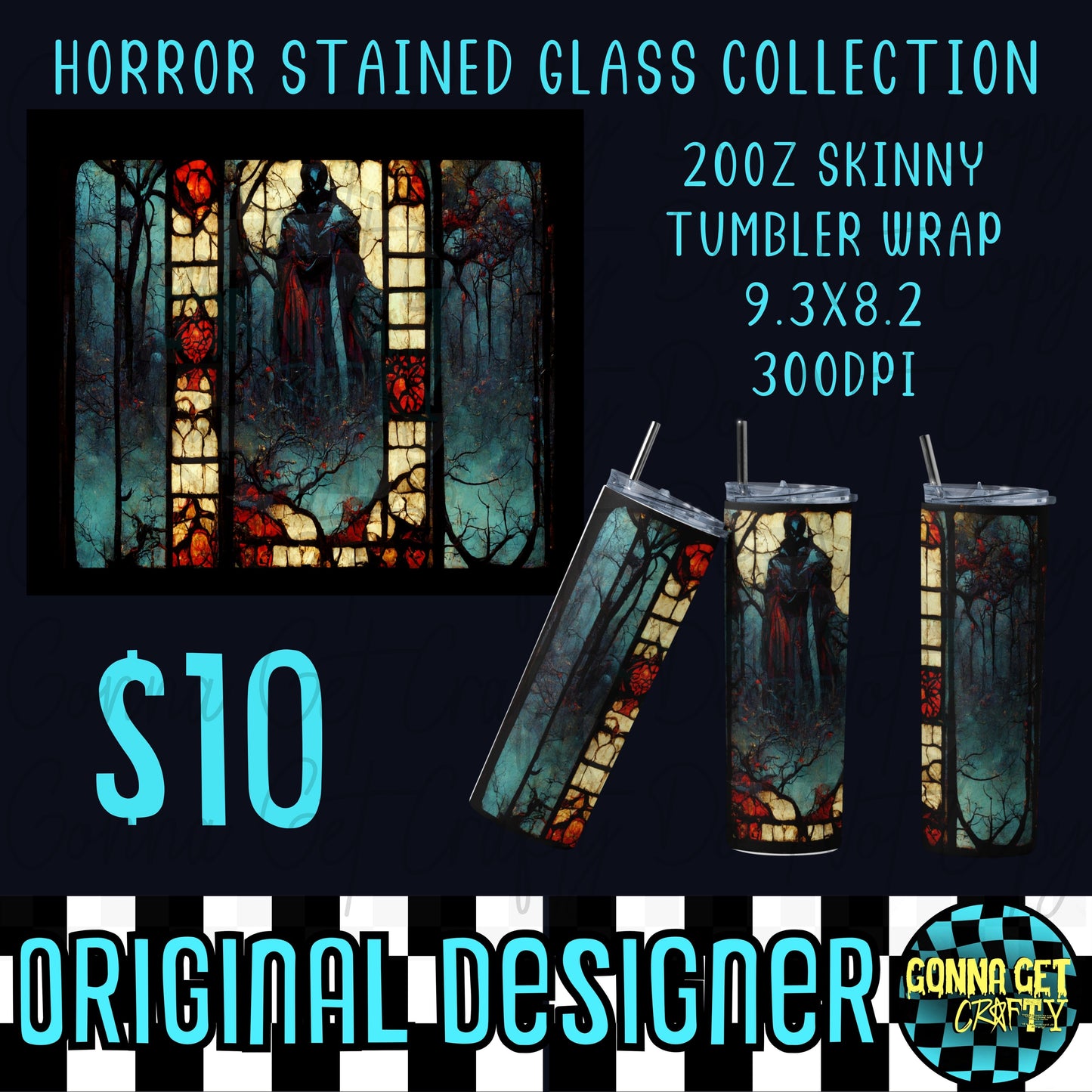 Horror Stained Glass Collection Tumbler Wrap