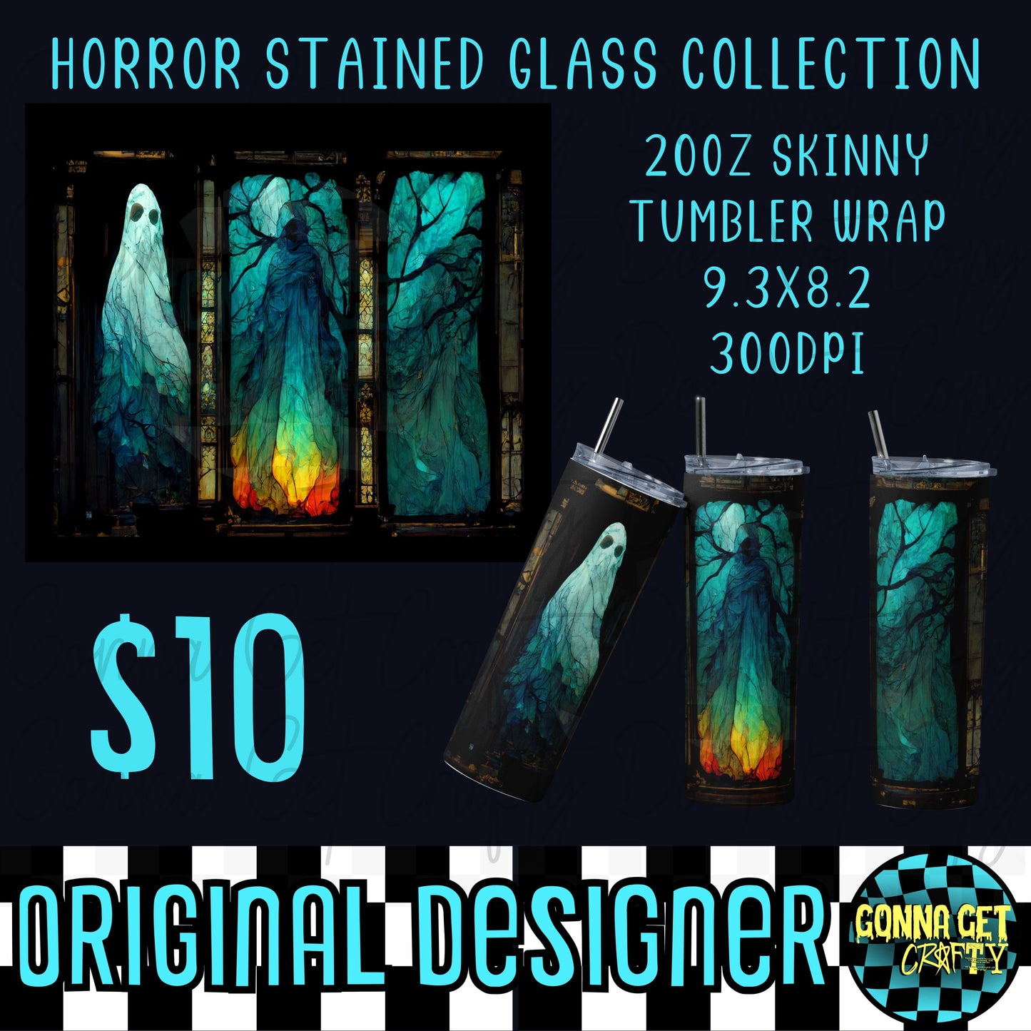 Horror Stained Glass Collection Tumbler Wrap Bundle