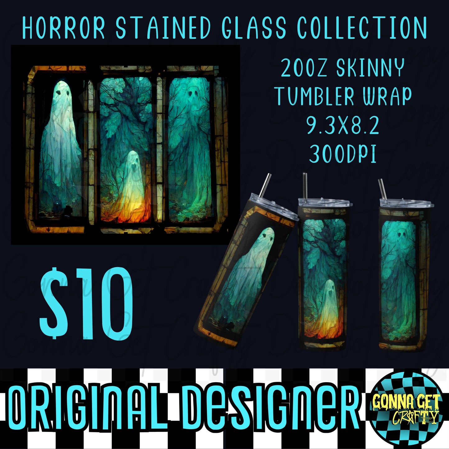 Horror Stained Glass Collection Tumbler Wrap Bundle