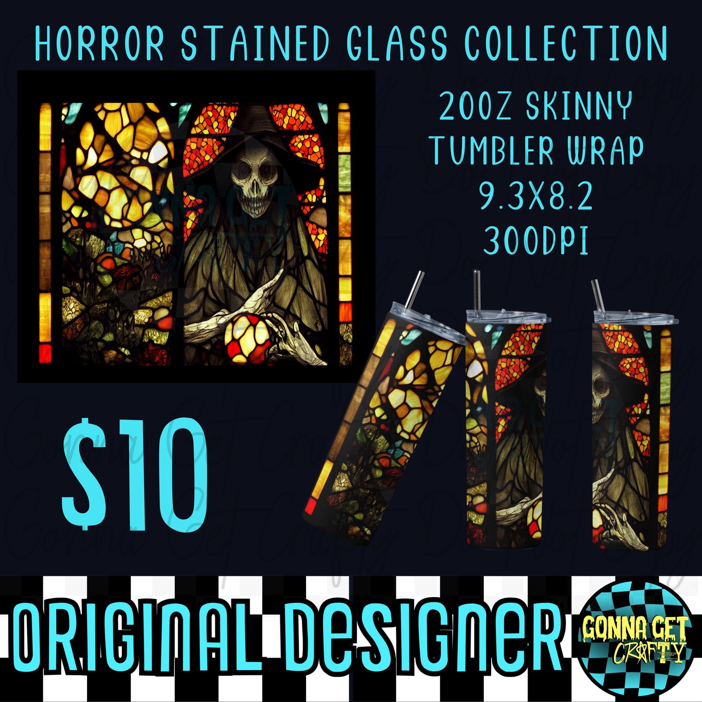 Horror Stained Glass Collection Tumbler Wrap Bundle