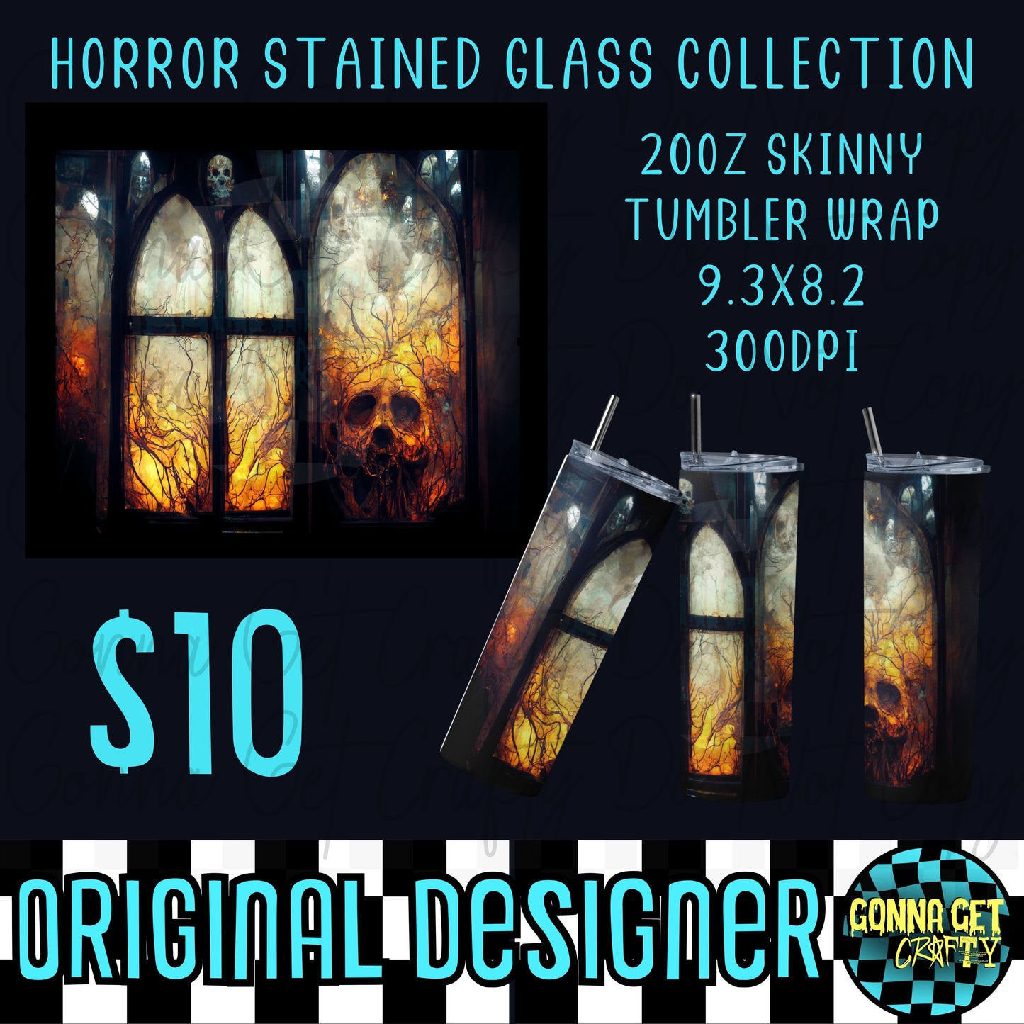 Horror Stained Glass Collection Tumbler Wrap Bundle