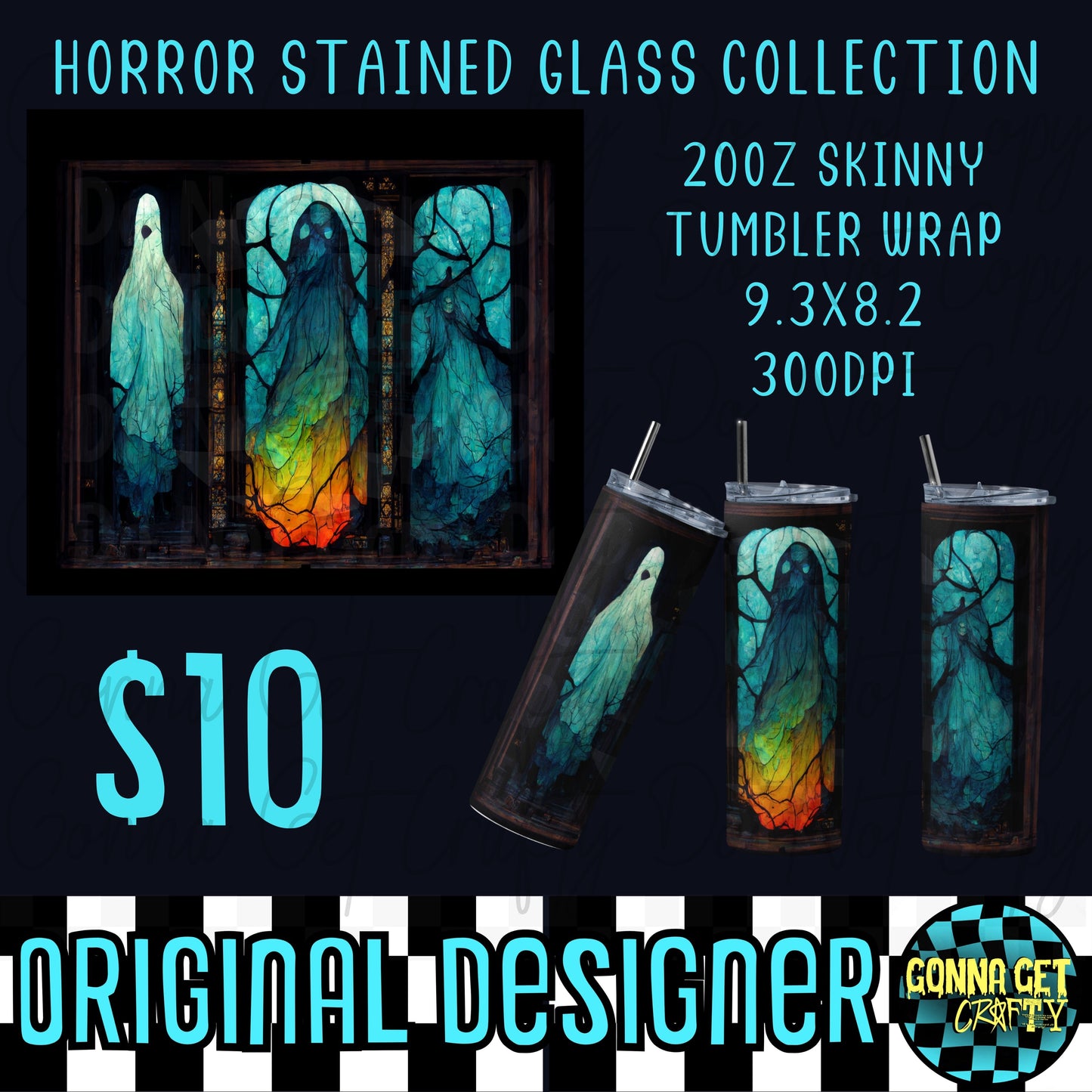 Horror Stained Glass Collection Tumbler Wrap Bundle