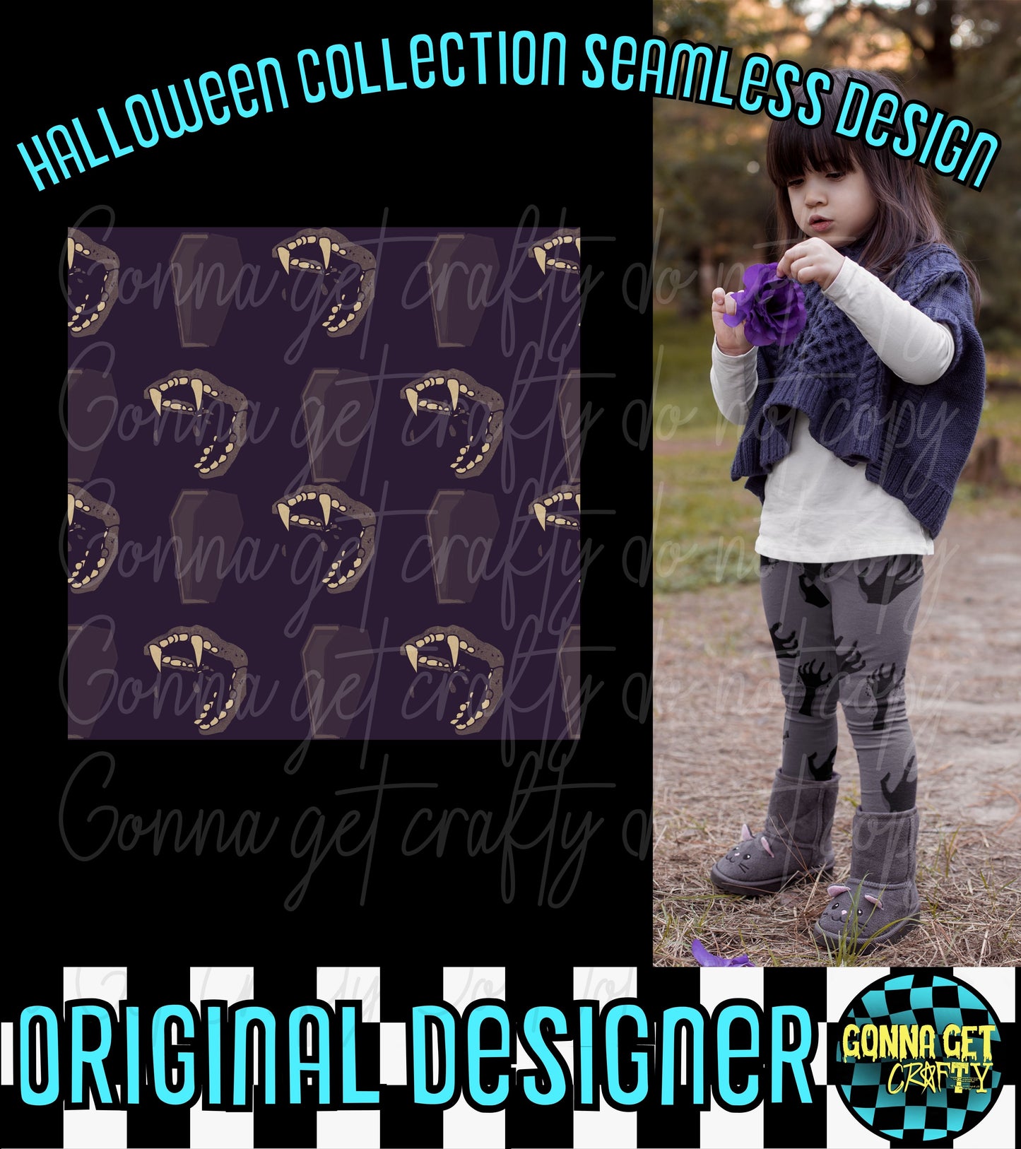 Vintage Vamp Seamless-Halloween Drop by Gonna Get Crafty