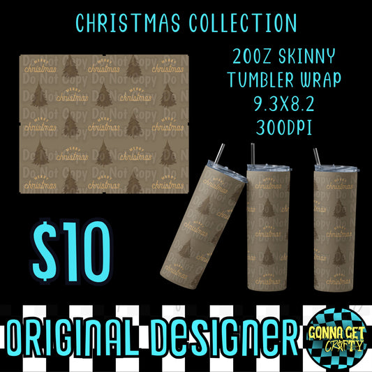 Merry Christmas Pattern Christmas Collection 20oz Tumbler Wrap PNG