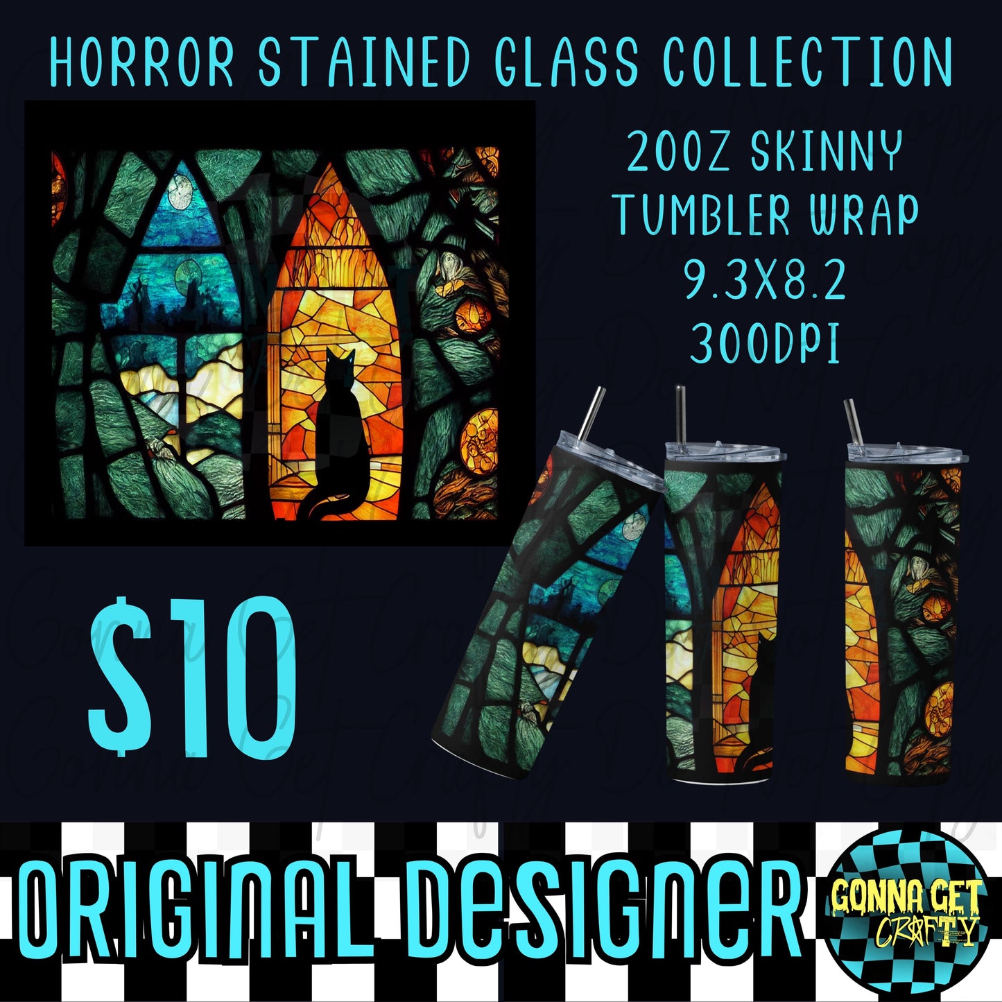 Horror Stained Glass Collection Tumbler Wrap Bundle