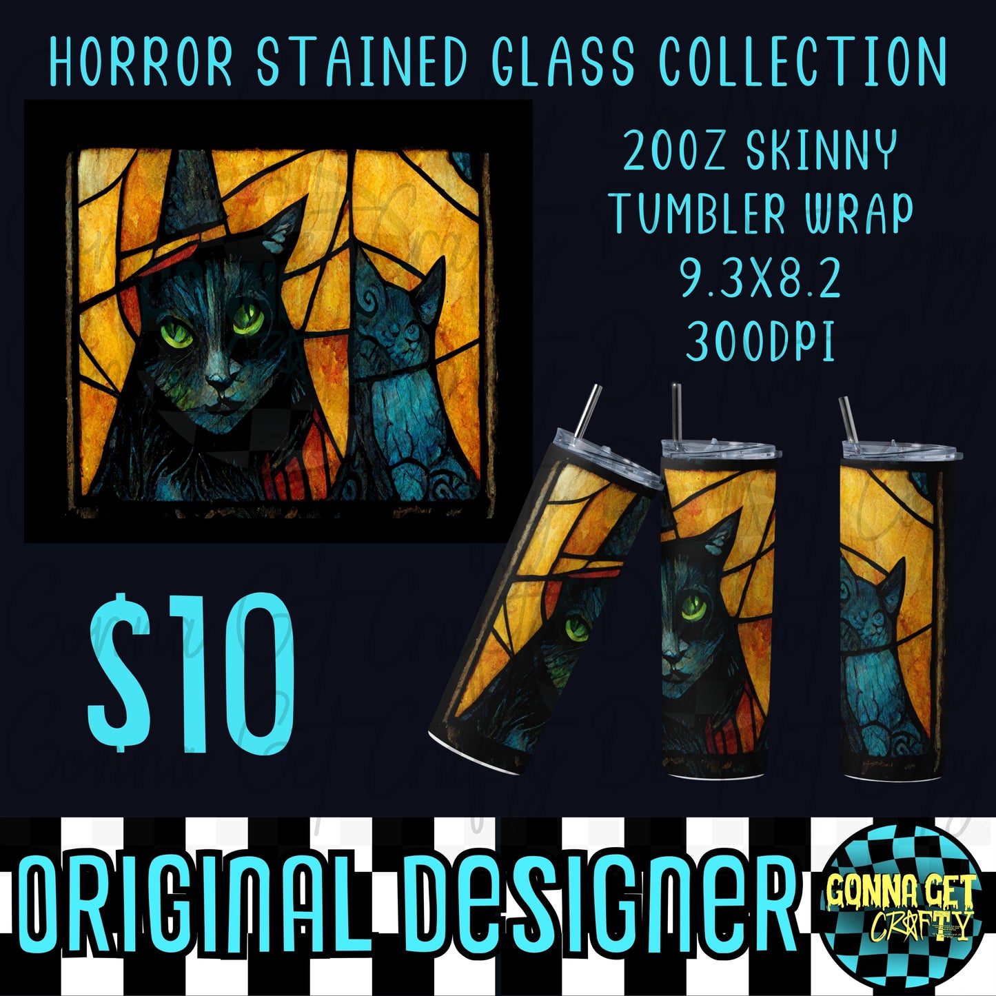 Horror Stained Glass Collection Tumbler Wrap Bundle