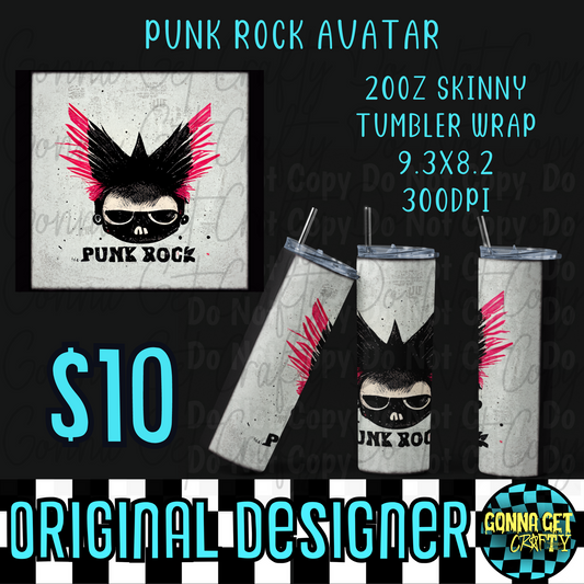 Punk Rock Avatar Tumbler Wrap PNG