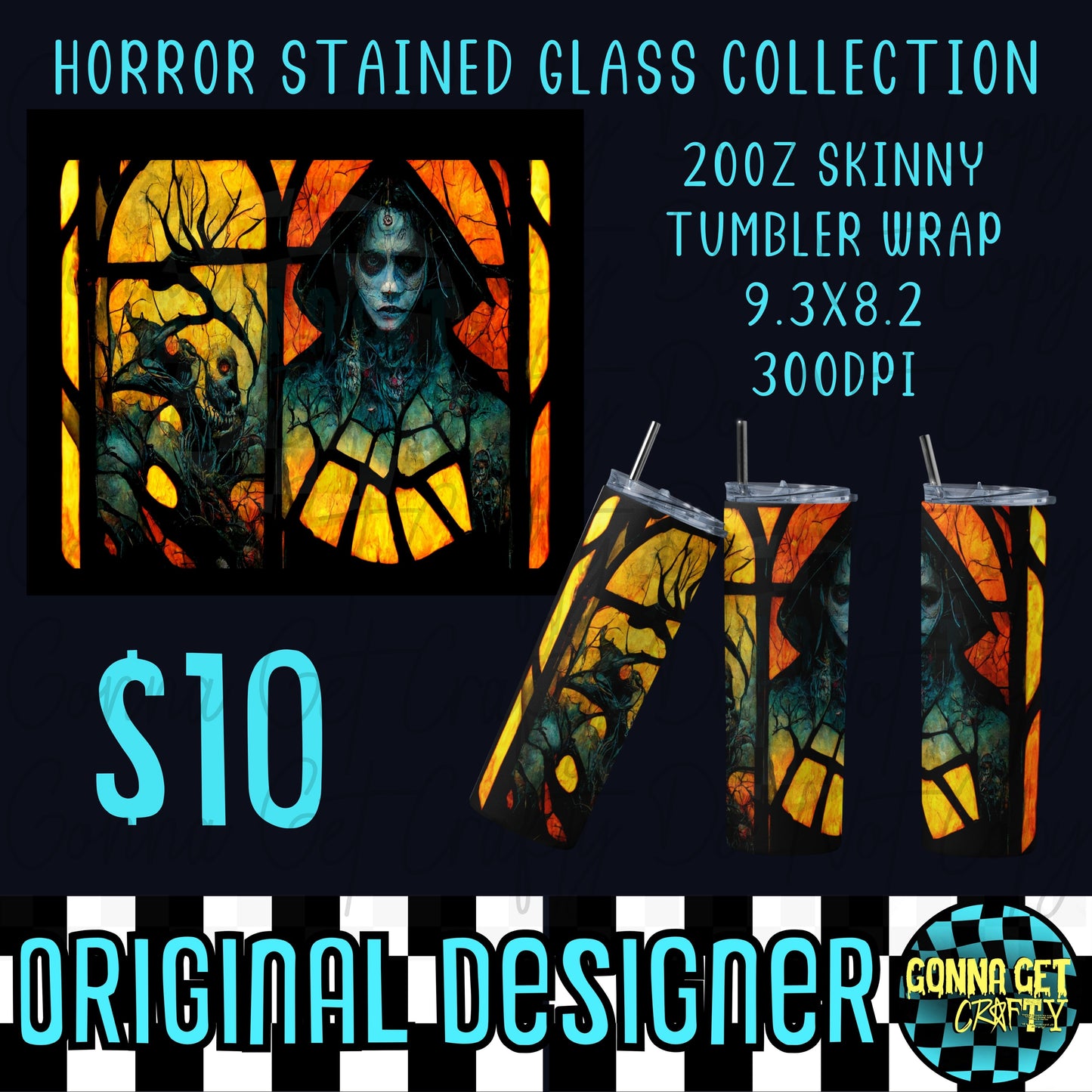 Horror Stained Glass Collection Tumbler Wrap