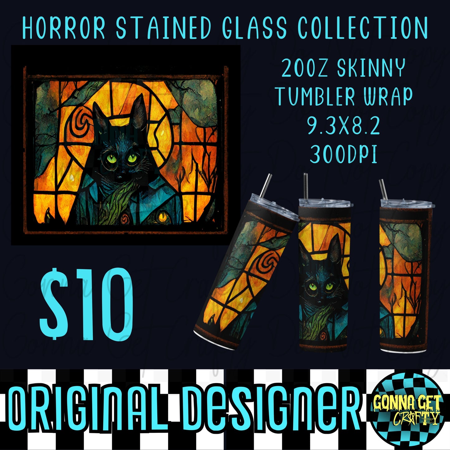 Horror Stained Glass Collection Tumbler Wrap Bundle