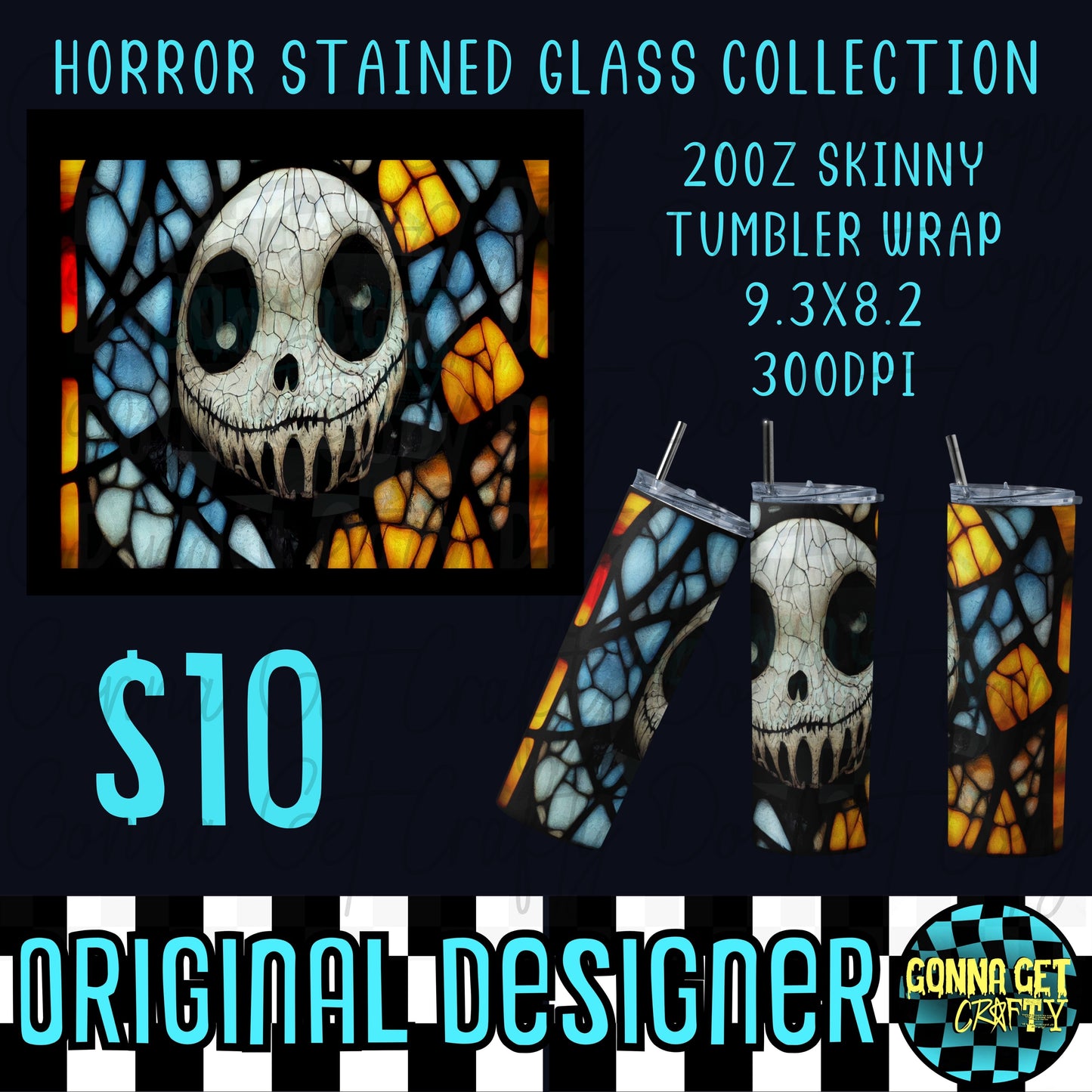 Horror Stained Glass Collection Tumbler Wrap