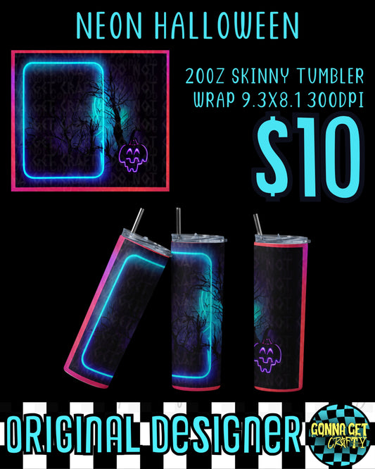 Neon Sign(Add your own text) With Pumpkin Neon Halloween Tumbler Collection