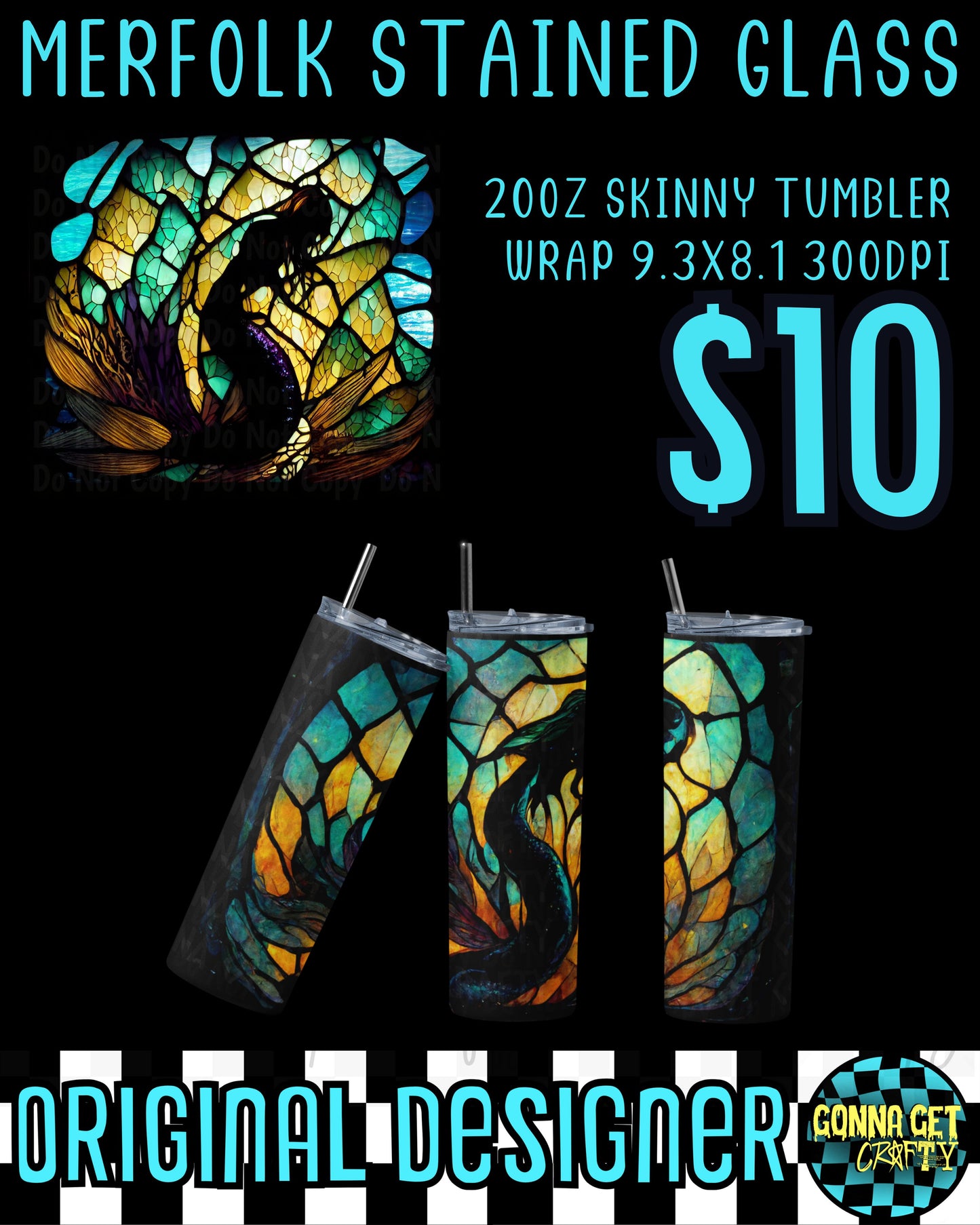 Merfolk Stained Glass Tumbler Bundle