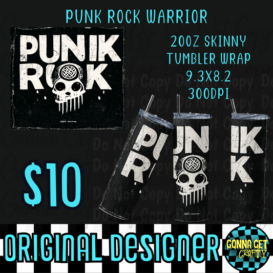 Punk Rock Warrior Tumbler Wrap PNG