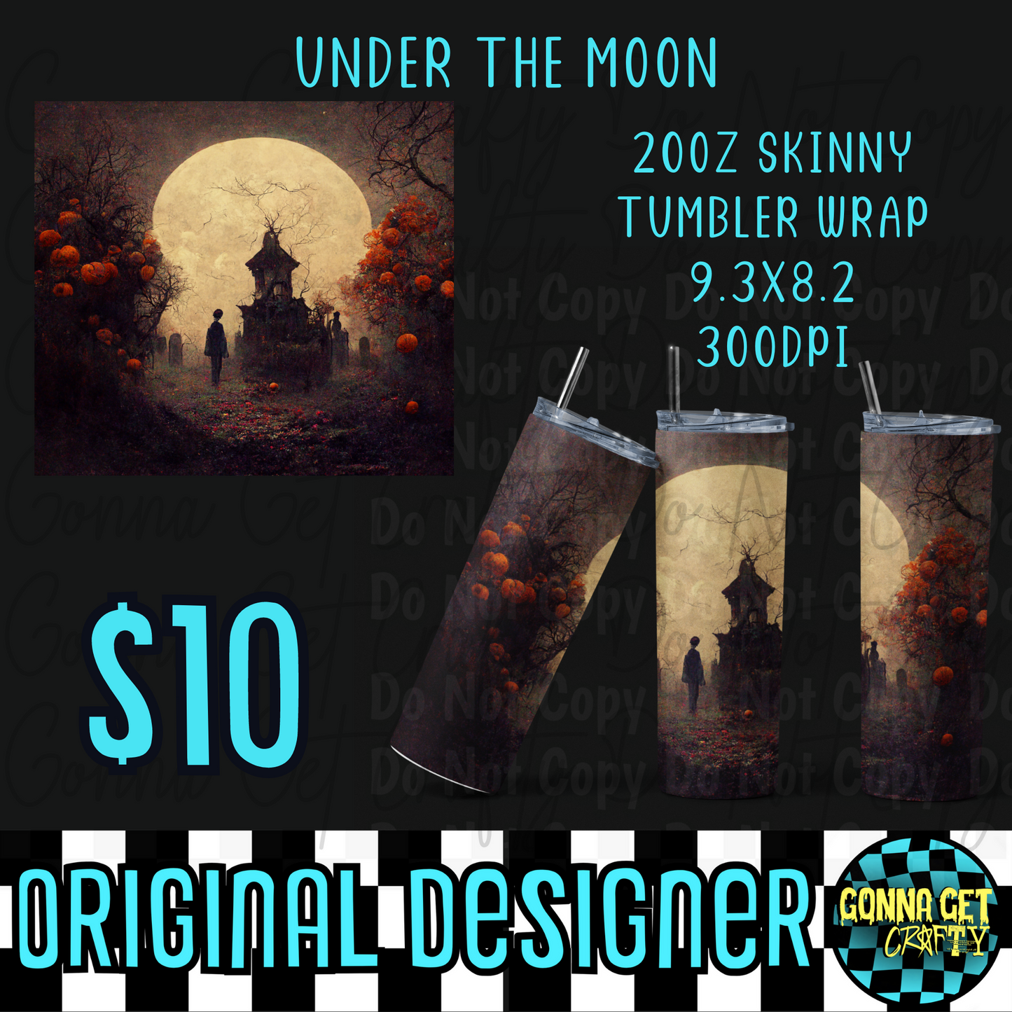 Under the Moon Tumbler Wrap PNG