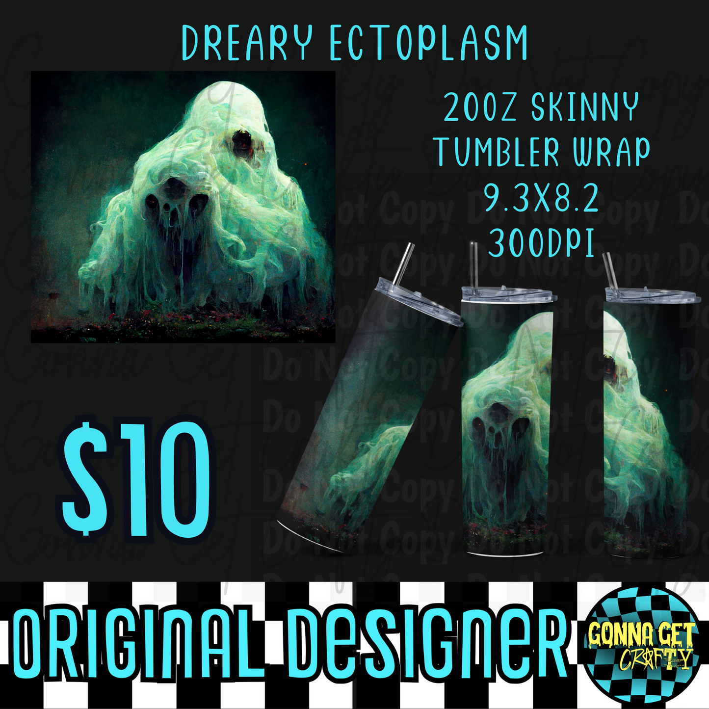 Dreary Ectoplasm Tumbler Wrap PNG