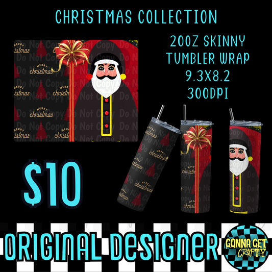 Black and Red Wrapped Up Christmas Collection Tumbler Wrap PNG