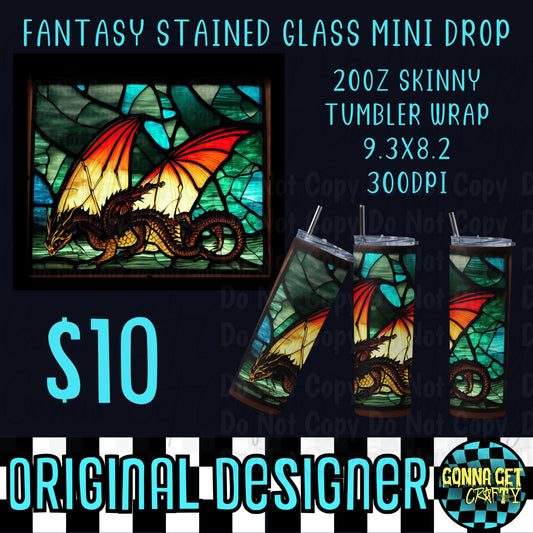 Stealth Dragon Stained Glass Tumbler Wrap